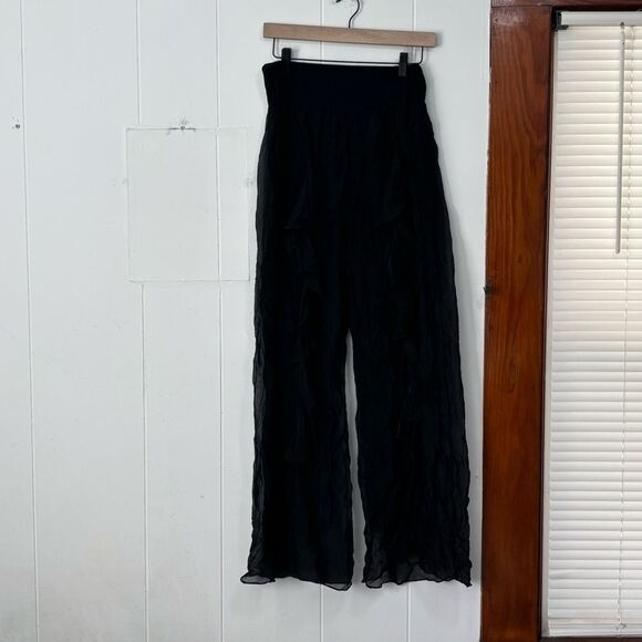 Scandal Italy Silk Viscose  “Free Pants” Black One Size - Picture 2 of 5